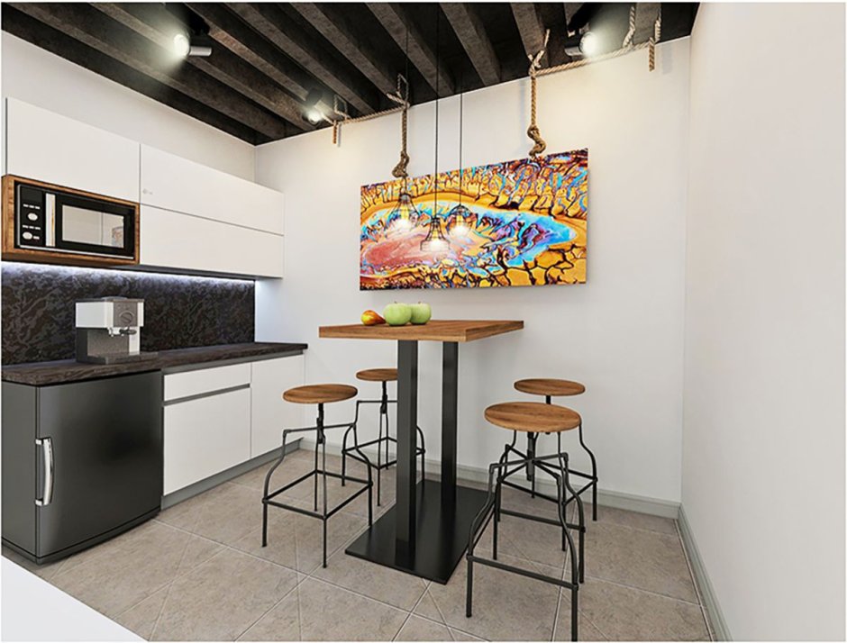 Барная стойка из дерева в стиле лофт