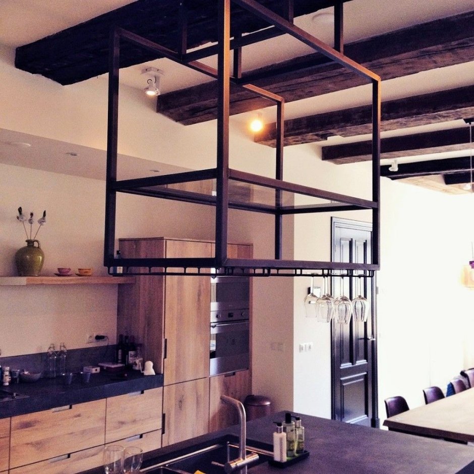 Стеллаж лофт подвесной кухня