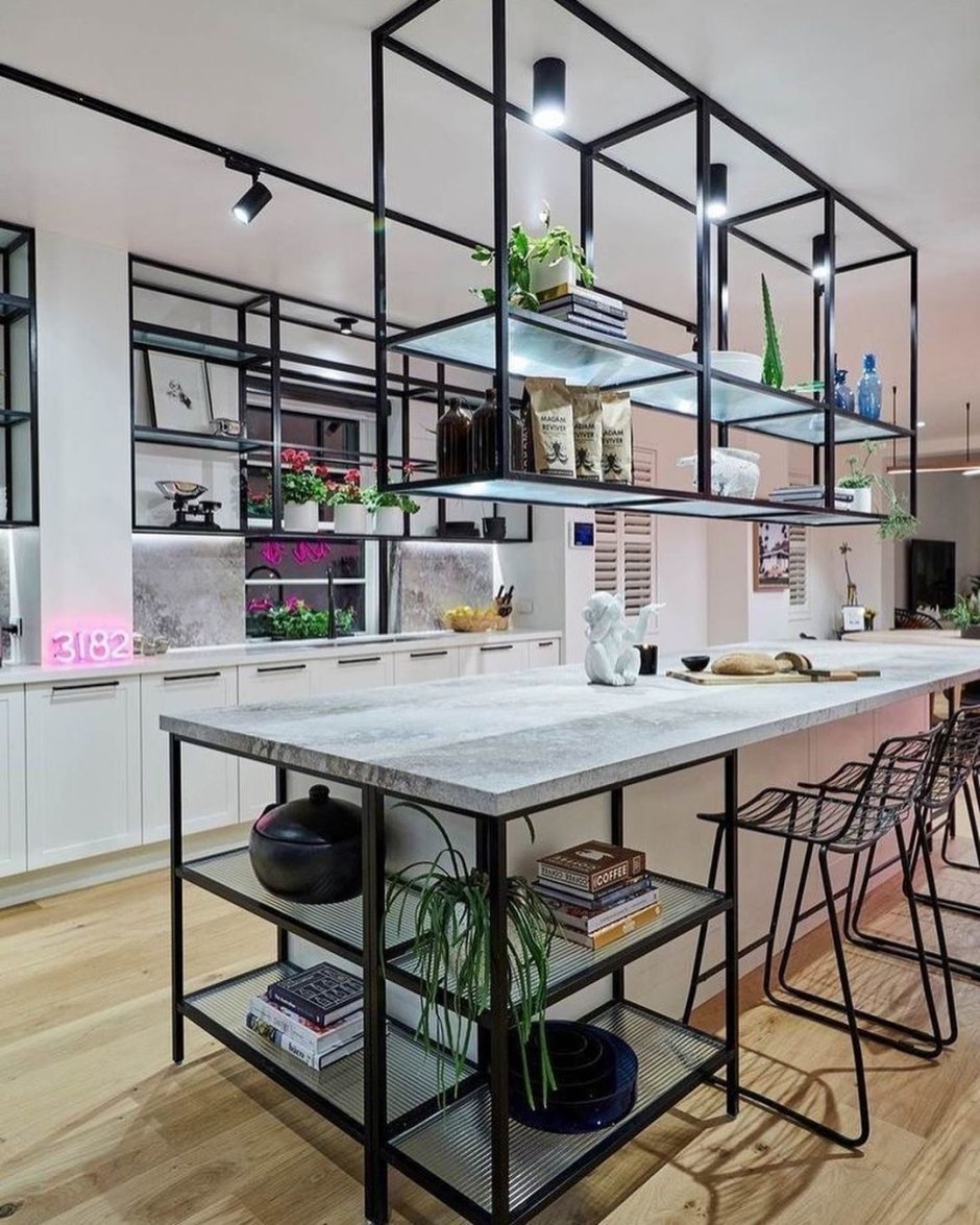 Кухня из металла лофт Индастриал