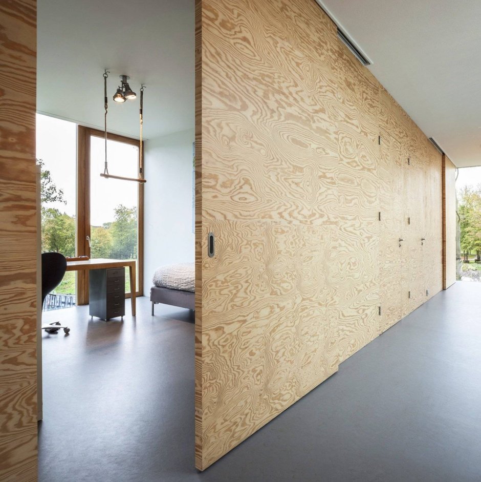 Отделка стен фанерой