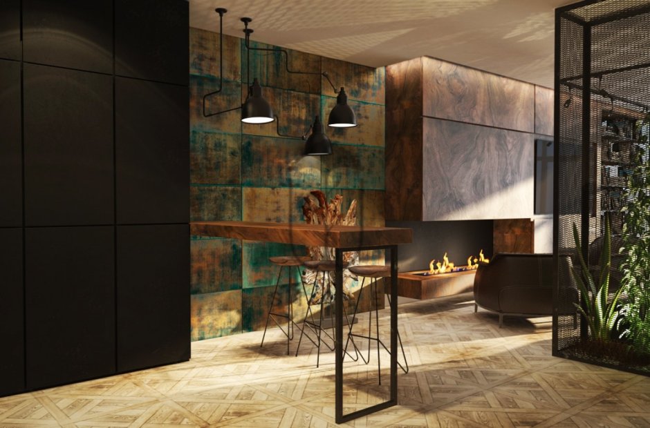 Металлические листы в интерьере