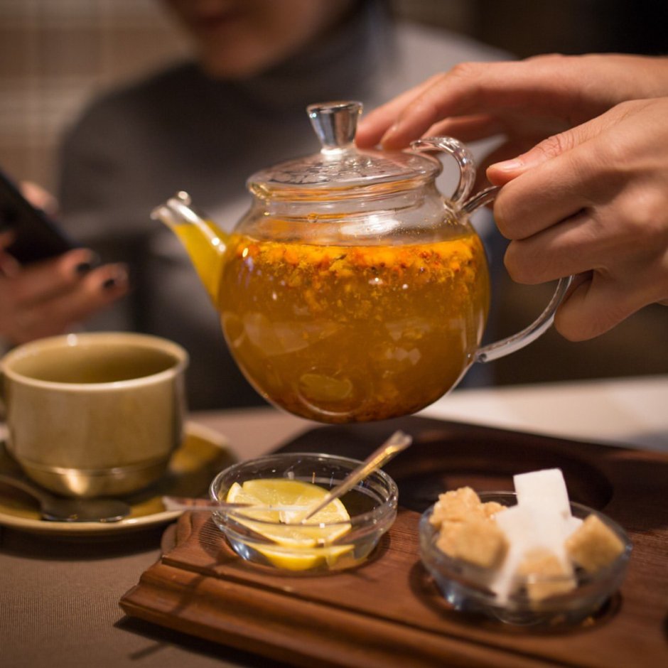 Облепиховый чай в ресторане