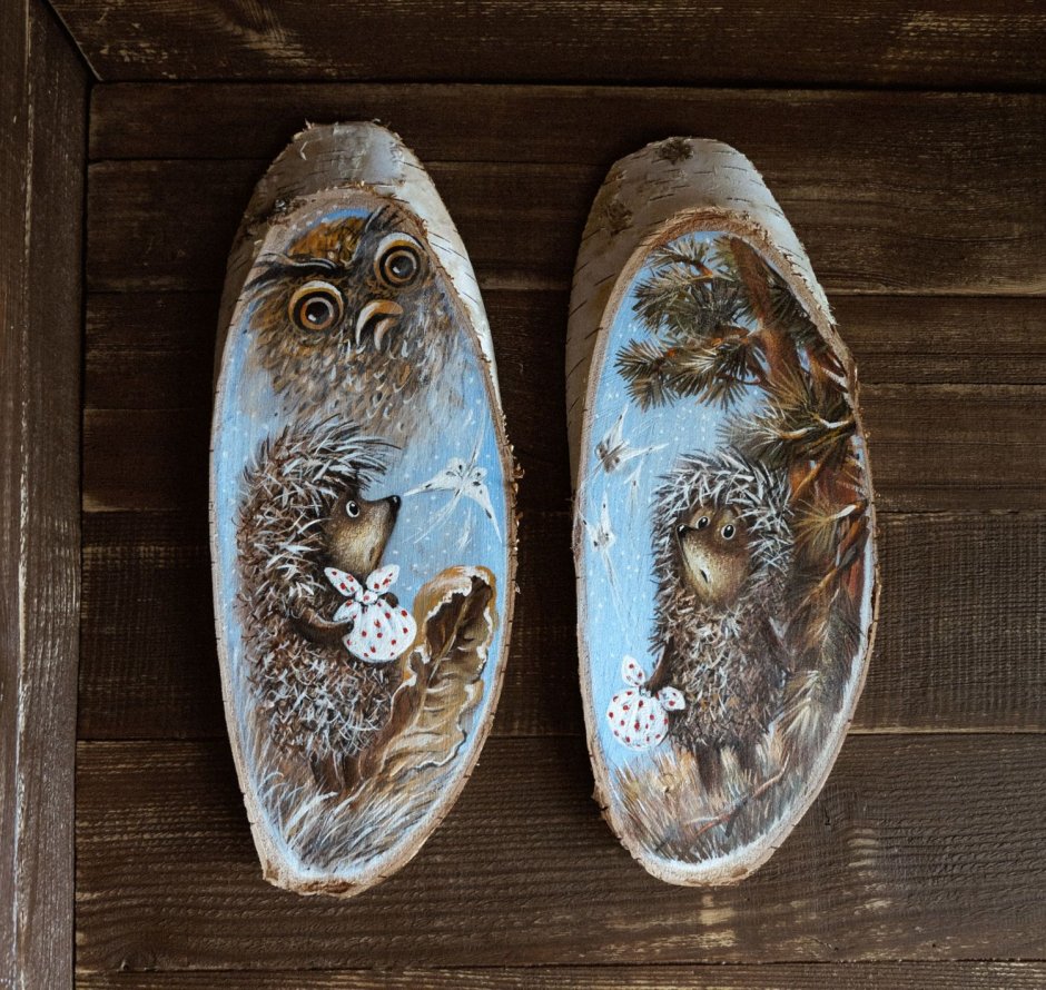 Живопись на спиле дерева