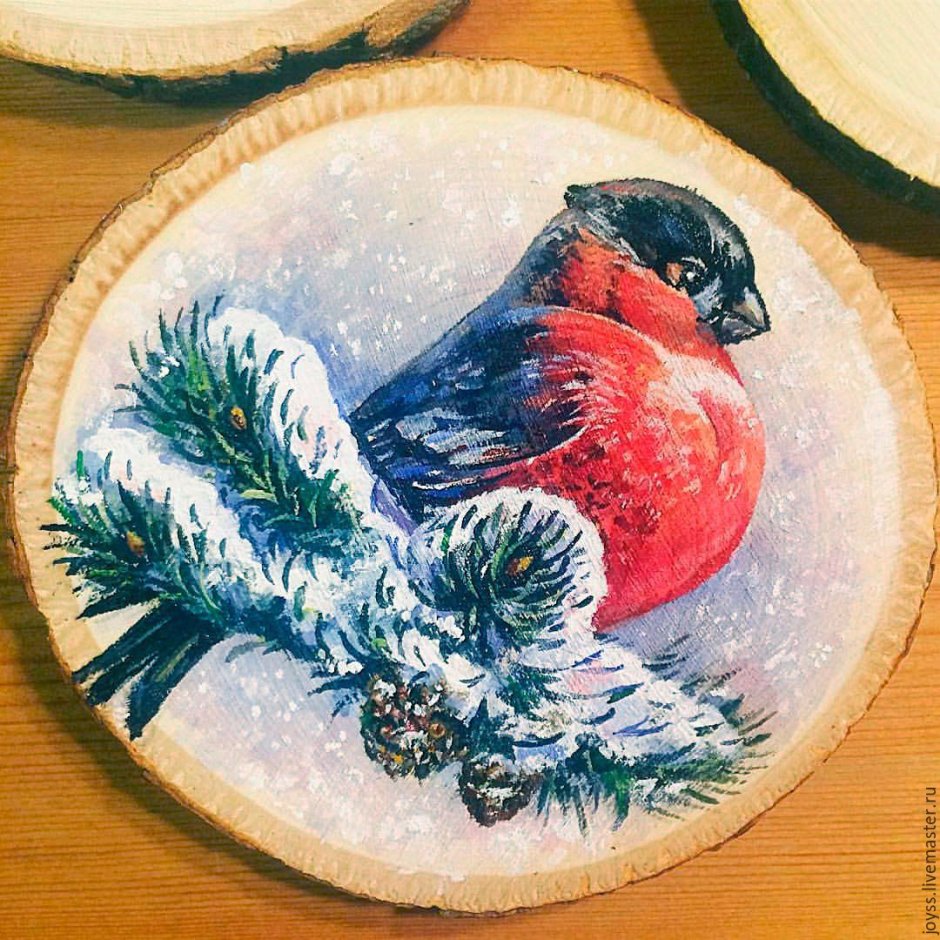 Спил дерева Снегири