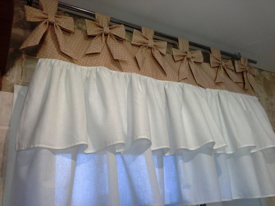 Кухонные шторы с оборками
