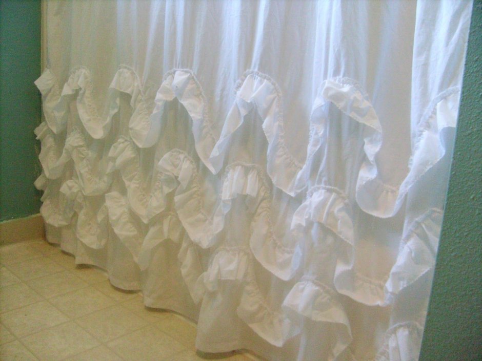 Пошив тюля с рюшем