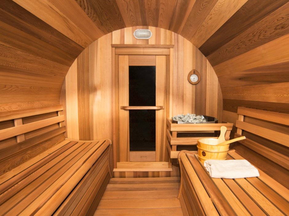 Баня бочка внутри