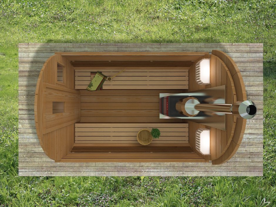 Баня бочка вид сверху