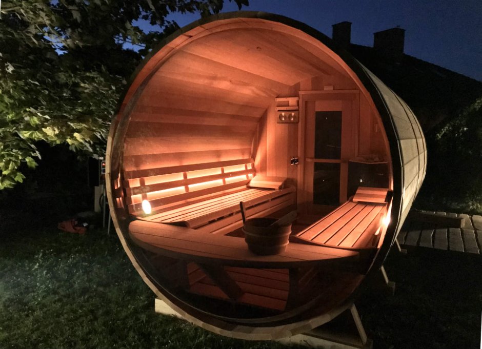 Баня бочка 2х секционная