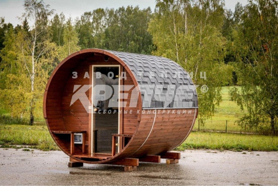 Баня-бочка под ключ 3х4