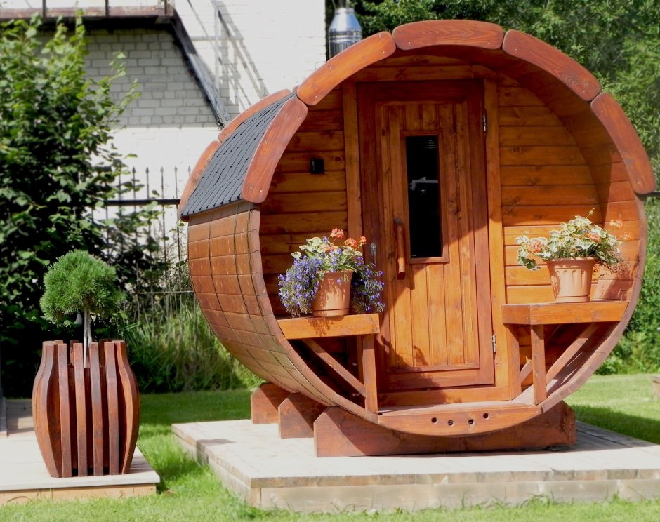 Баня бочка интерьер