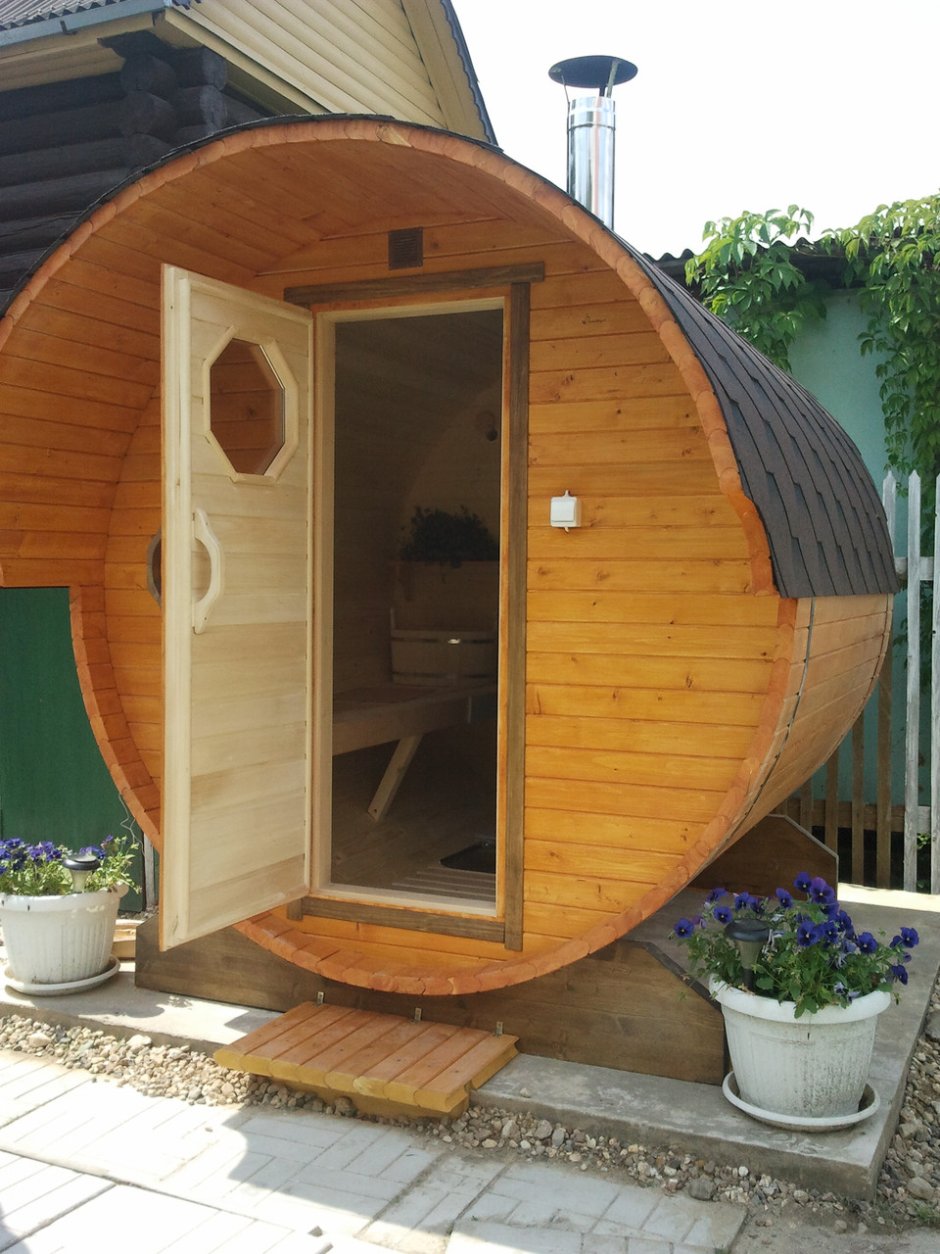 Сауна-бочка для дачи