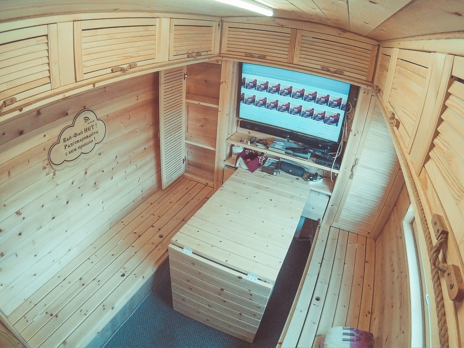 Квадро бочка интерьер баня