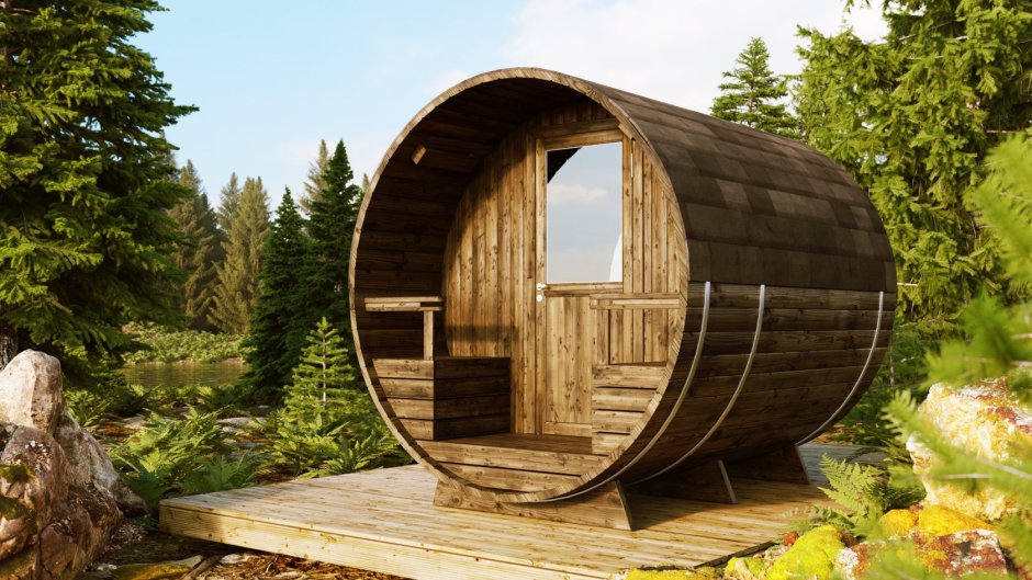 Баня бочка вид внутри