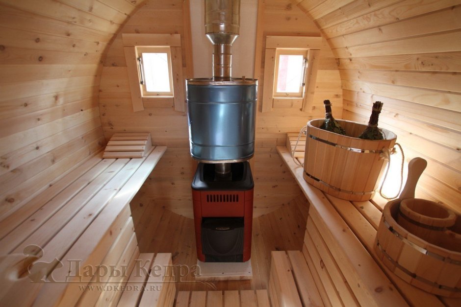 Баня бочка внутри