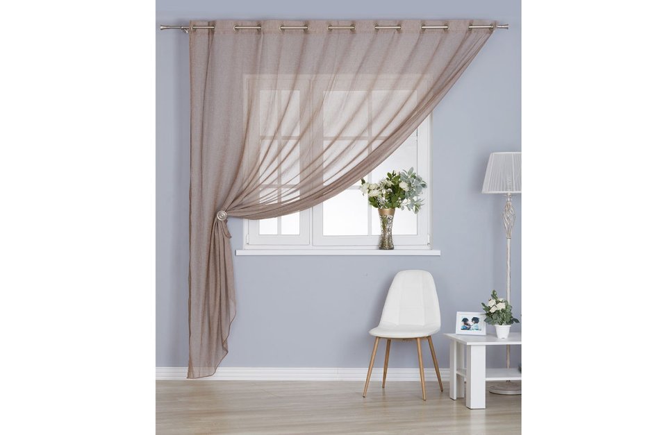 Тюль с подхватом на одну сторону