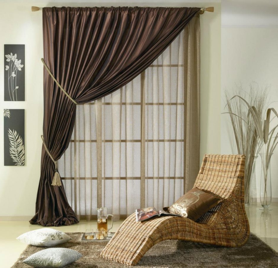 Односторонняя штора для гостиной