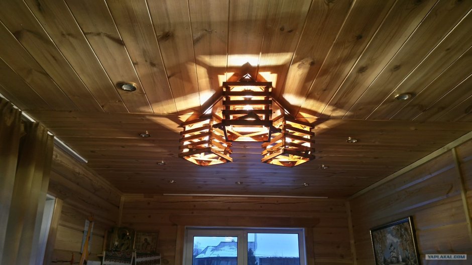 Светильник из вагонки