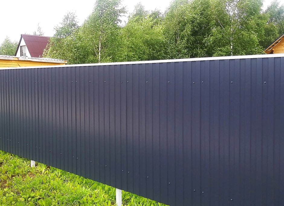 Профлист серый RAL 7024 забор