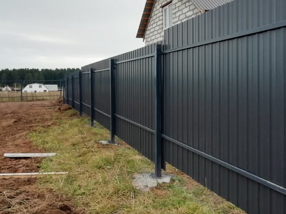 Забор с 8 серый графит