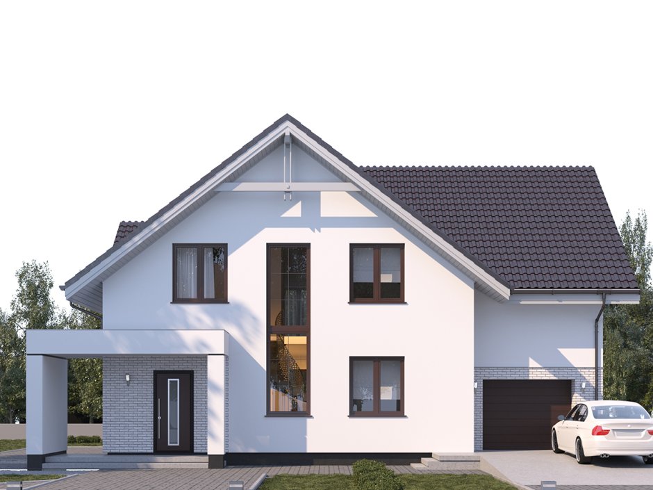 Белый фасад дома