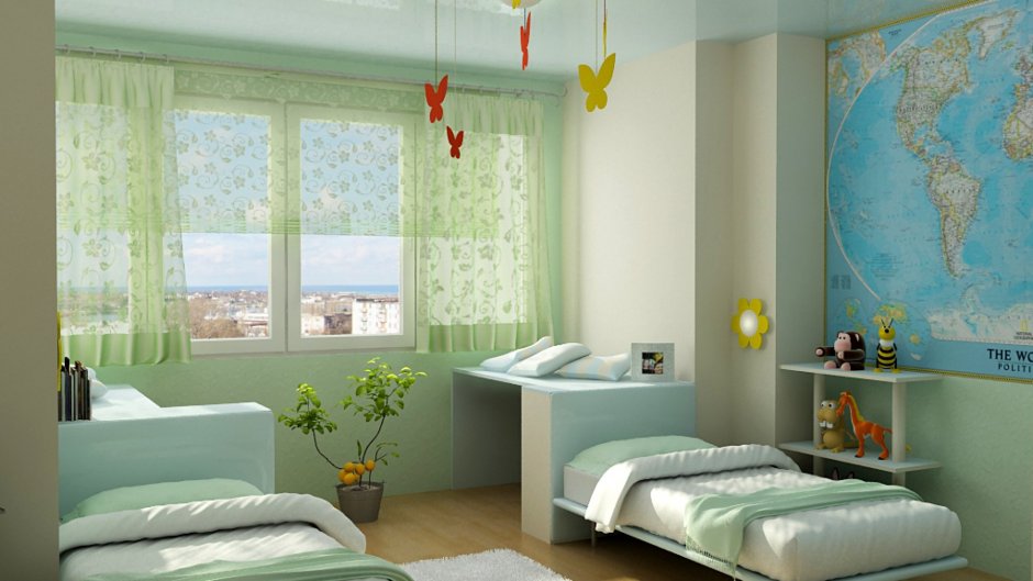 Интерьер детской для двоих детей