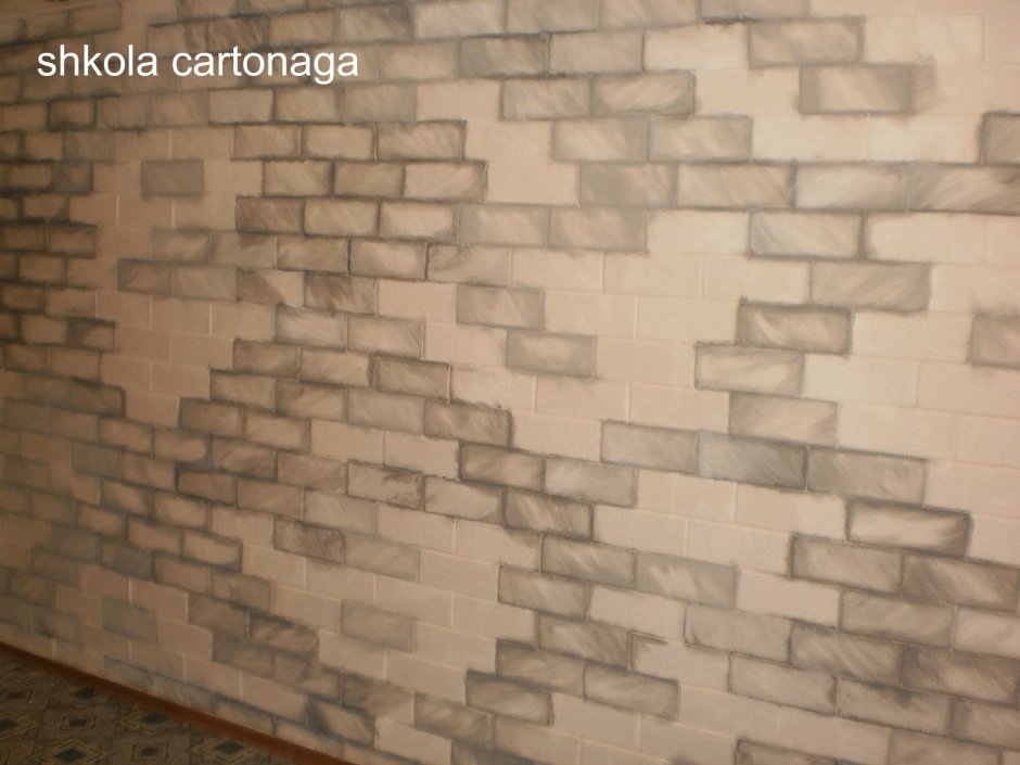 Кирпичная стена из потолочной плитки