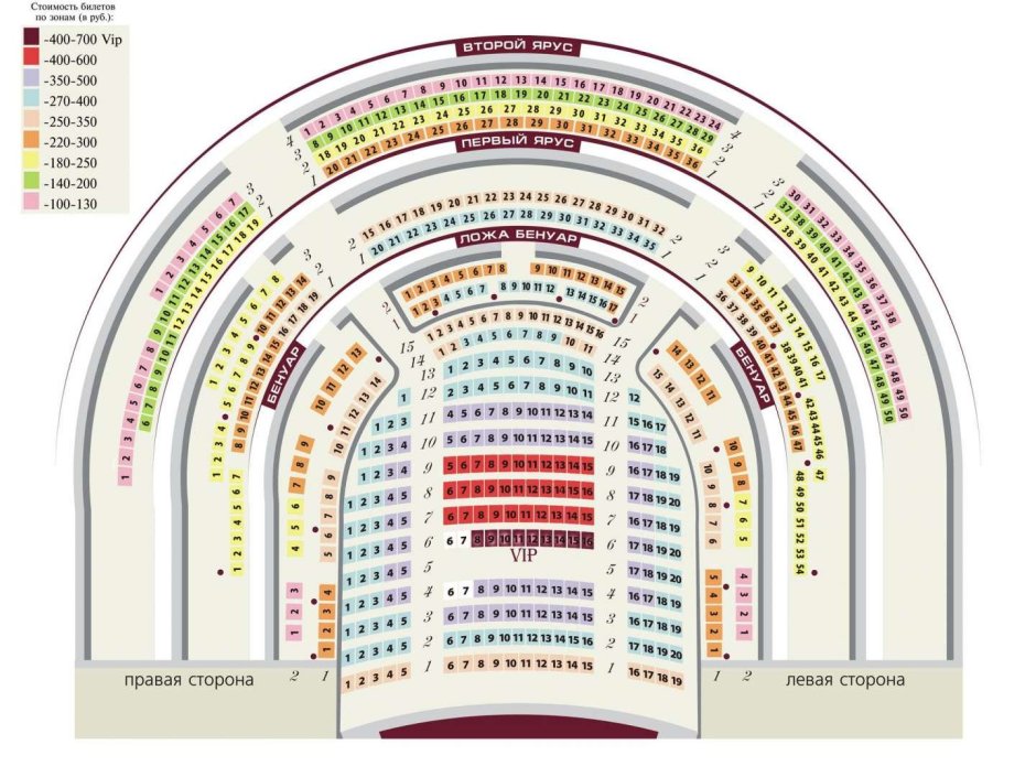 Схема зала музыкального театра Петрозаводск