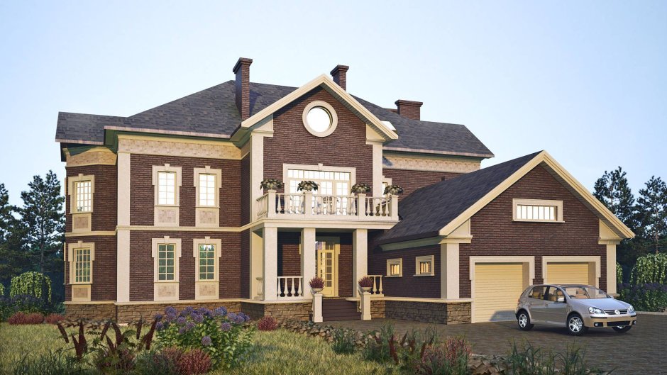 Коттедж кирпичный двухэтажный