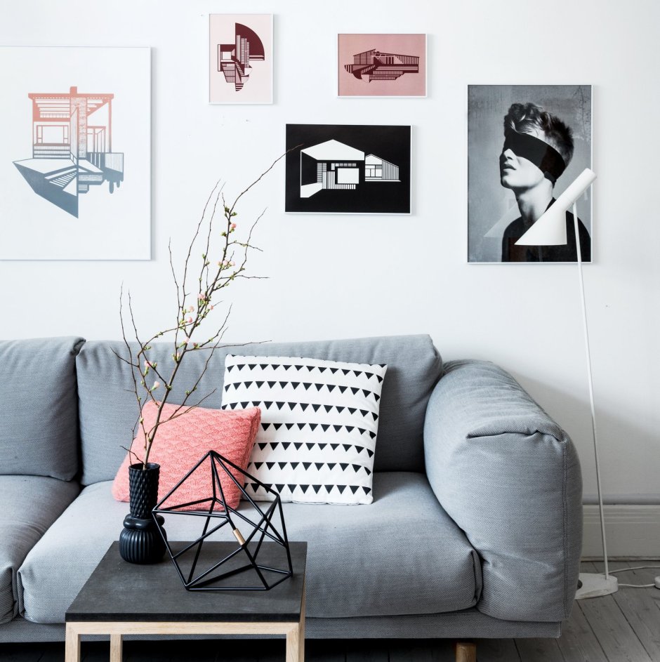 Рисунки на стенах в интерьере геометрия