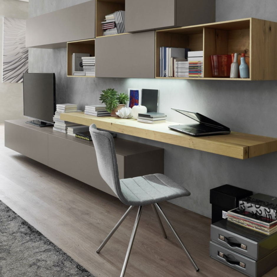 Стенка в гостиную с рабочим местом