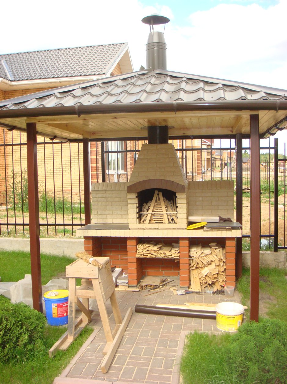 Зона барбекю с мангалом