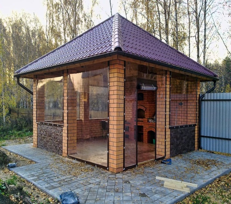 Беседка 3х6 с мангалом