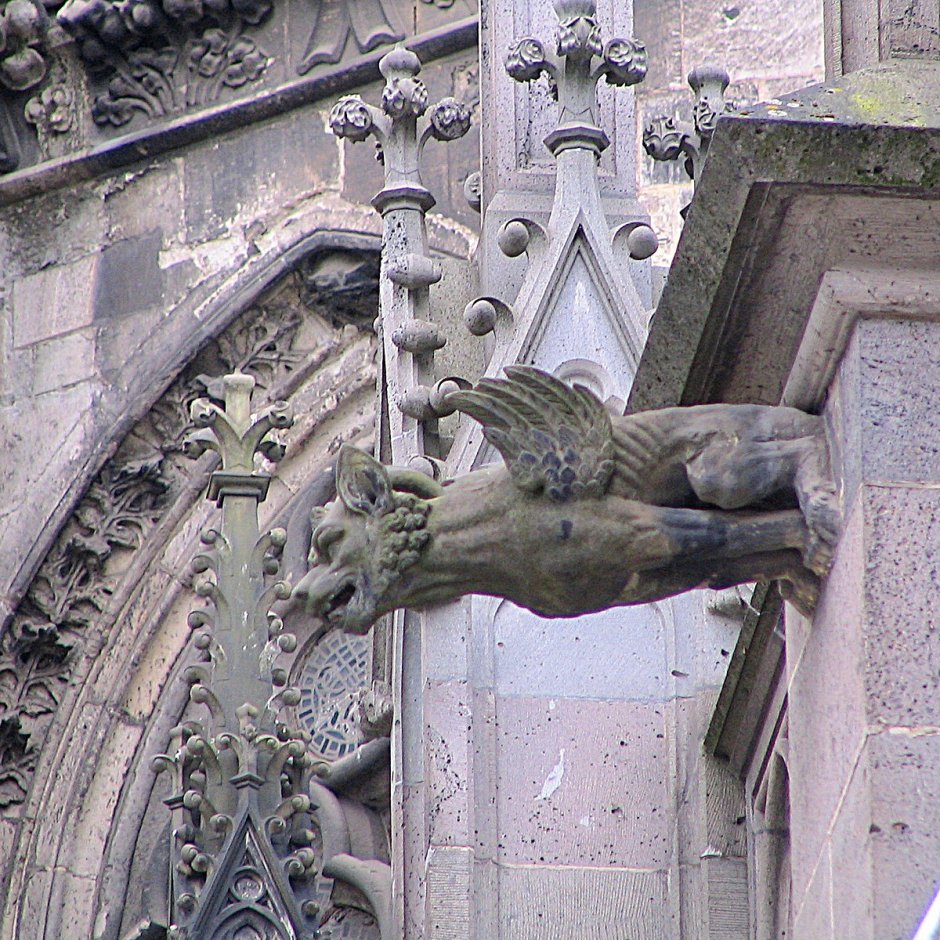 Кельнский собор Гаргульи