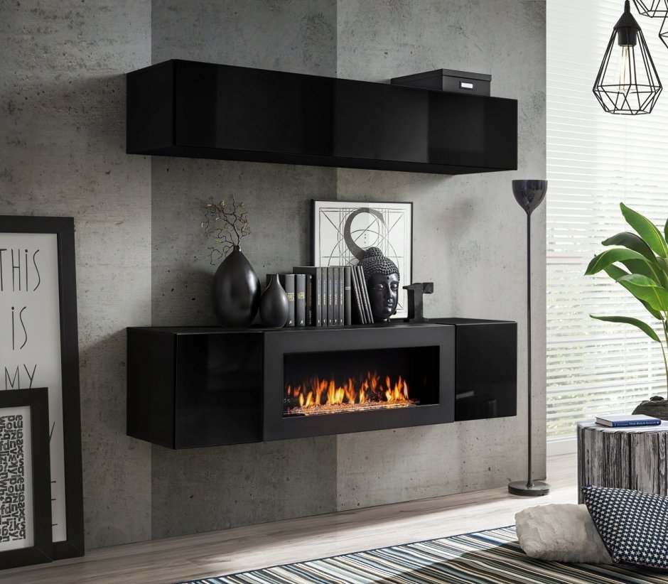 Камин встроенный в стенку