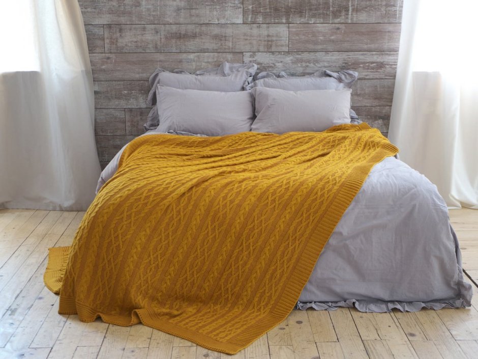 Плед горчичный 220х240