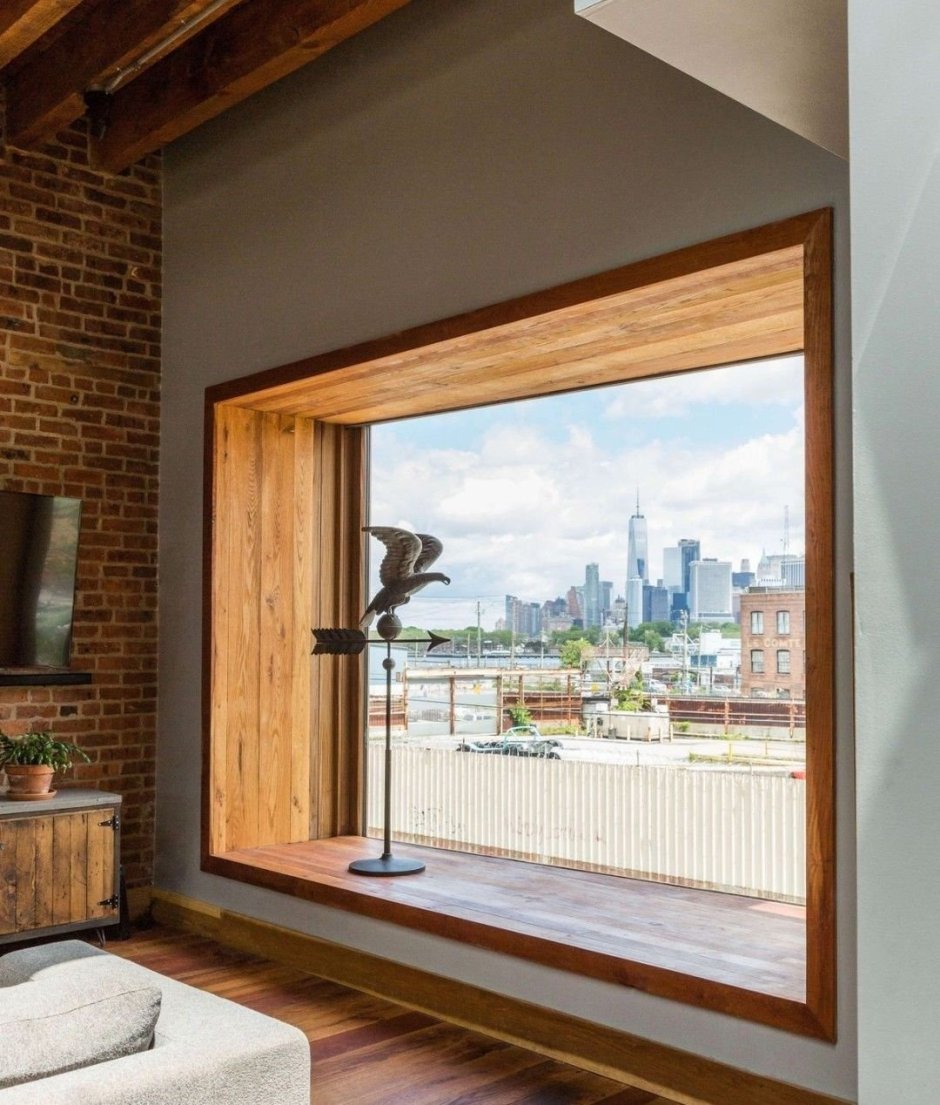 Окна под дерево в интерьере