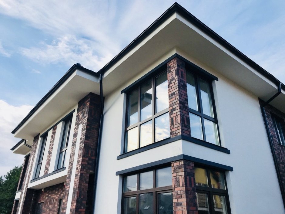 Отделка дома клинкером и штукатуркой