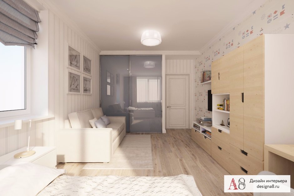 Дизайн детской комнаты в трехкомнатной квартире в пике Мытищи