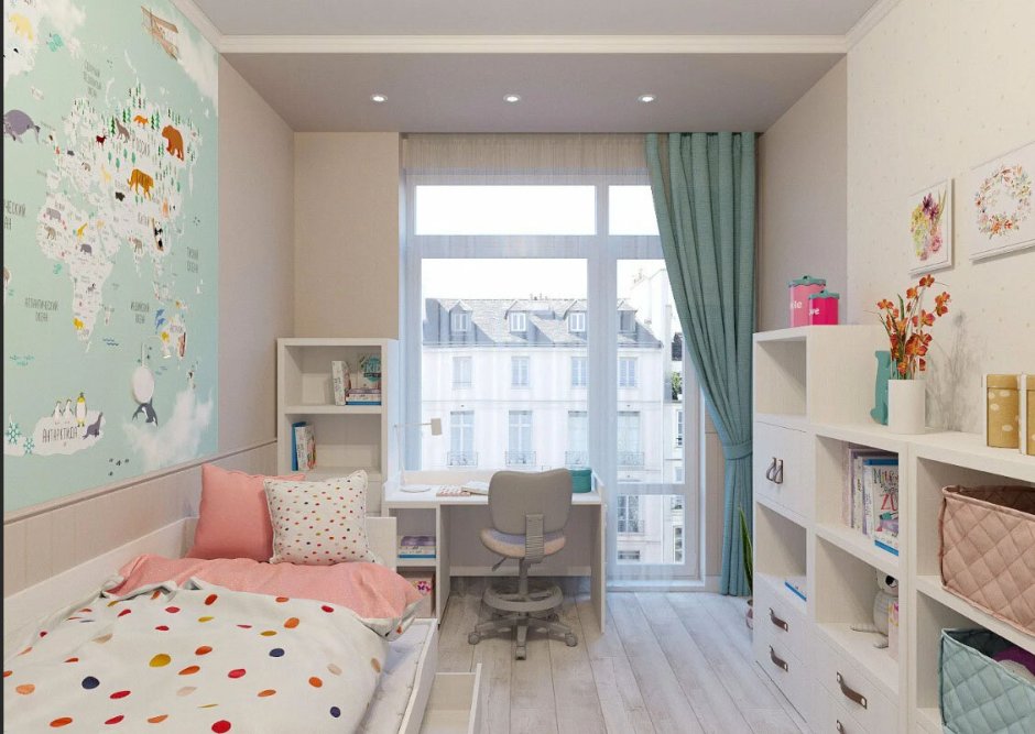 Детская спальня в пастельных тонах