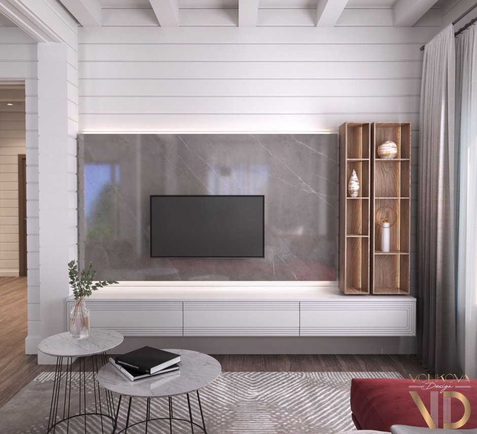 Зона телевизора с деревом