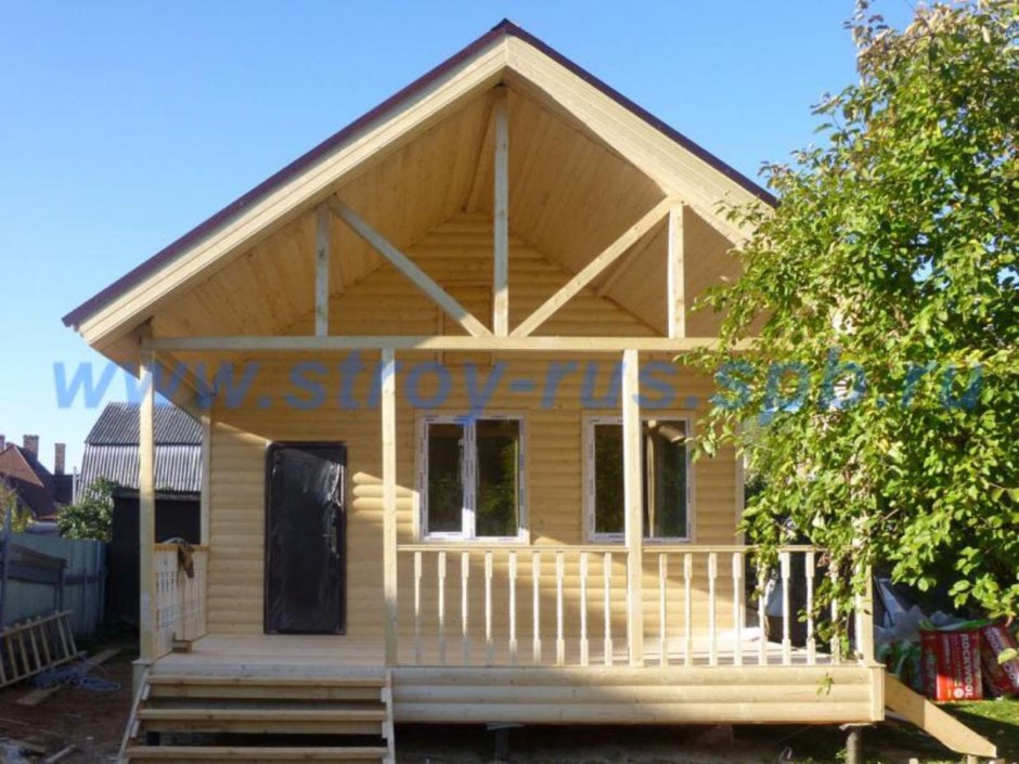 Каркасный дом баня 6х6