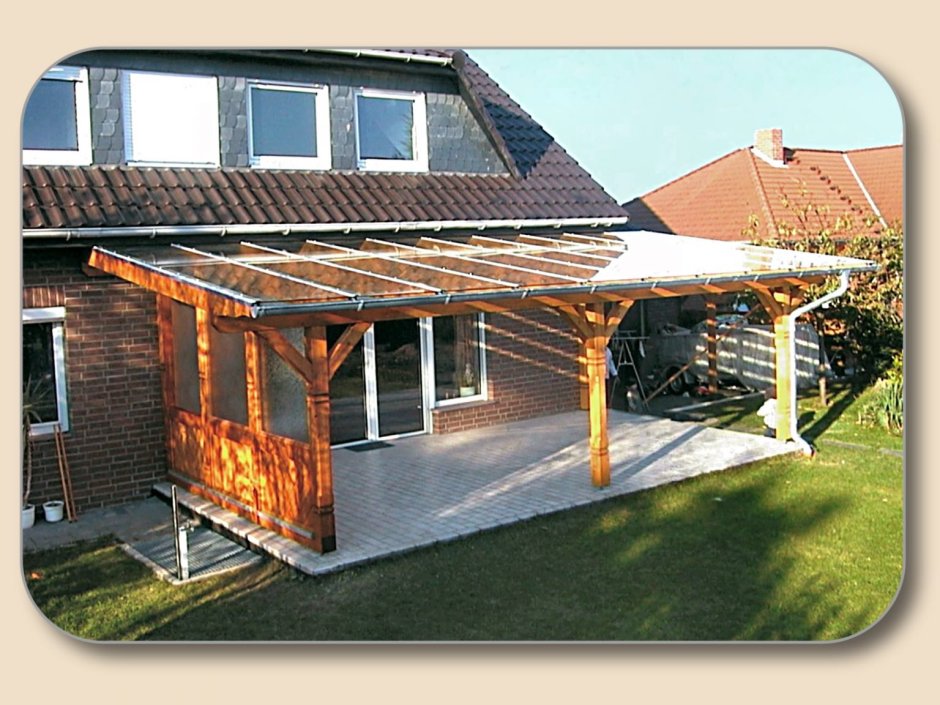 Крыша из поликарбоната для террасы