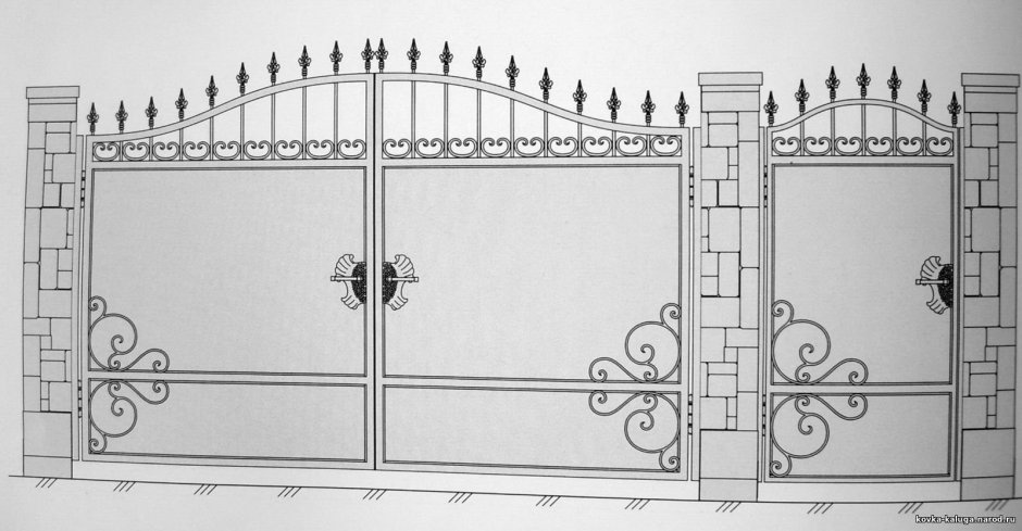 Ворота заборные чертежи профиль 40/40