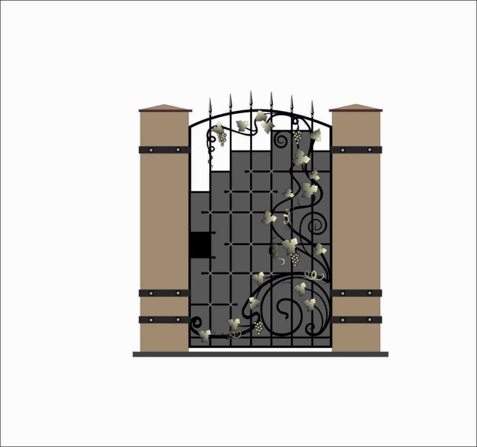 Узоры из квадрата на калитке