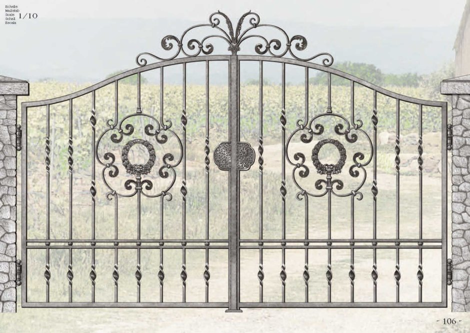 Простой рисунок на кованые ворота