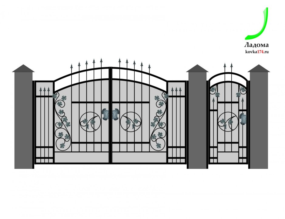 Проект ворот с калиткой