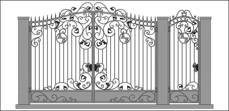 Кованые ворота с изображением