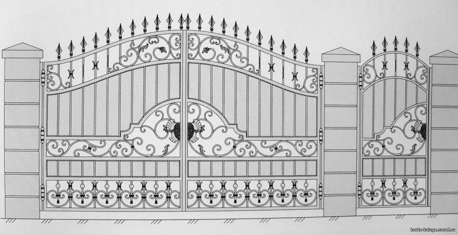 Решетка ограждения металлическая: ОС-т15-00 высотой 1,0 м