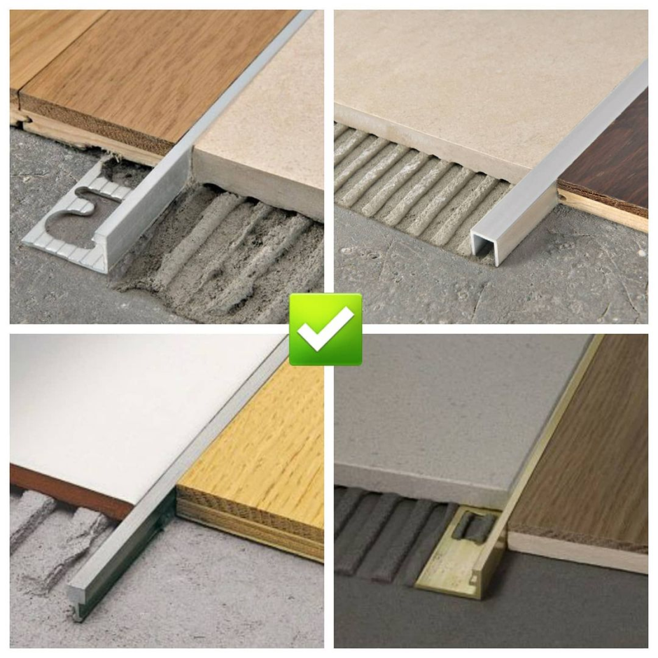 Стык между кафелем и ламинатом